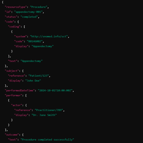 FHIR Example JSON